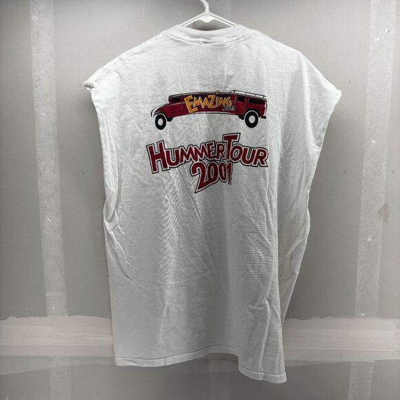 Vintage Emazing.com Hummer Tour 2001 Shirt Mens XL Sleeveless White - Picture 3 of 7